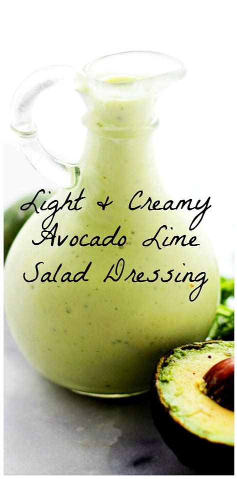 Light and Creamy Avocado-Lime Salad Dressing – Tangy,smooth, lightened ...