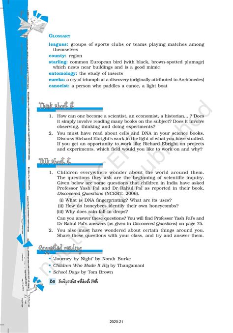 The Making Of A Scientist - NCERT Book of Class 10 Footprints Without Feet