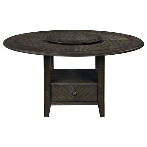 Twyla Round Dining Table with Removable Lazy Susan Dark Cocoa | Austin ...