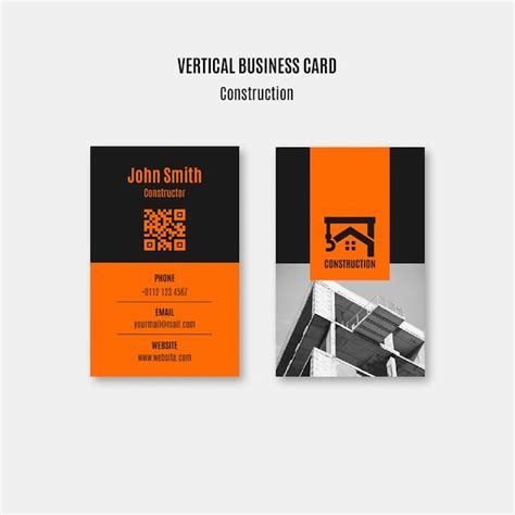 Construction business card template design | Free PSD