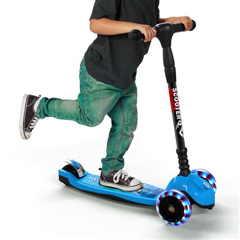 Three Wheel Kids Kick Scooter Foldable Design Micro LED Light Up 3 Whe ...