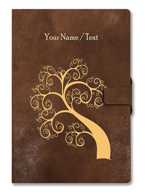 Generic Brown Cloud Customized Dark Brown Leather Cover Diary/Notebook ...