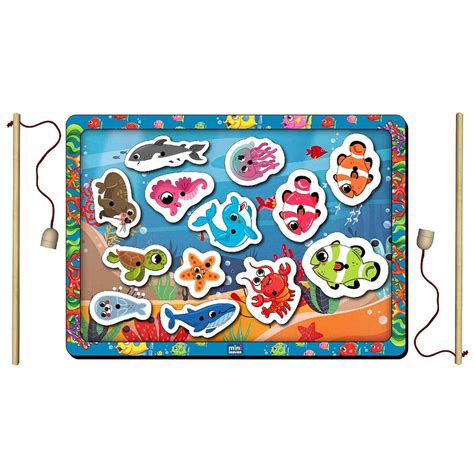 Magnetic Fishing game for kids 13 Pic A4 Size Tray – Mini Leaves