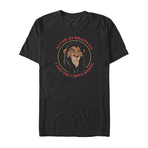 Buy Men's Lion King Scar Lion's Share Graphic Tee Black Small Online at ...