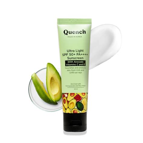 Buy QUENCH BOTANICS Bravocado SPF 50+ PA++++ Korean Sunscreen With ...