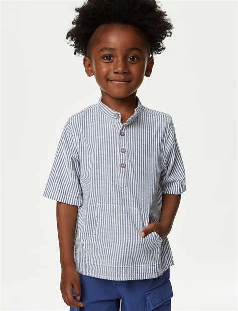 Buy Pure Cotton Striped Shirt (2-8 Yrs) at Marks & Spencer