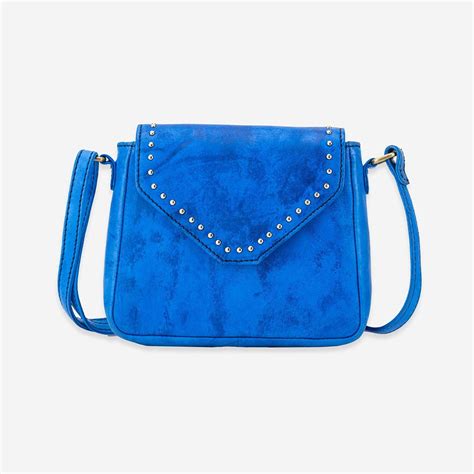 Buy ABELARDO DE MODA Amy Blue Leather Sling Bag (S) Online