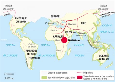 Les migrations d’Homo sapiens | Le premier homme | Pinterest | Les premiers hommes, Premiers ...
