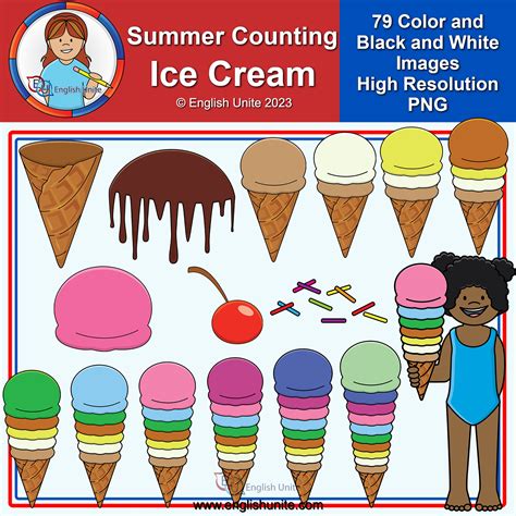 Clip Art - Summer Counting Ice Cream | Made By Teachers