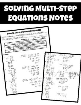 Solving Multi-Step Equation Notes 的图像结果