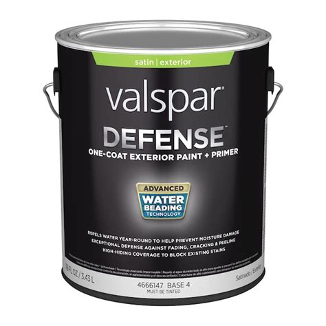 Valspar Defense Satin Base 4 Tintable Latex Exterior Paint + Primer (1 ...