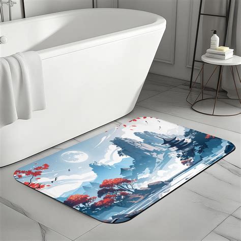 Japanese Art Bathmat - Japan Bath Mat - Asian Floor Mat - Kitchen Floor ...