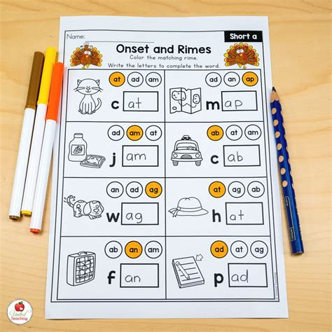 Free Onset And Rime Phonics Worksheets