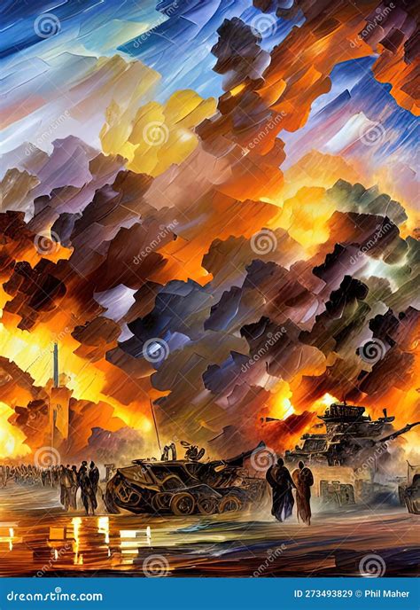World War II Ca 1941. Fictional Battle Depiction. Generative AI Stock Illustration ...