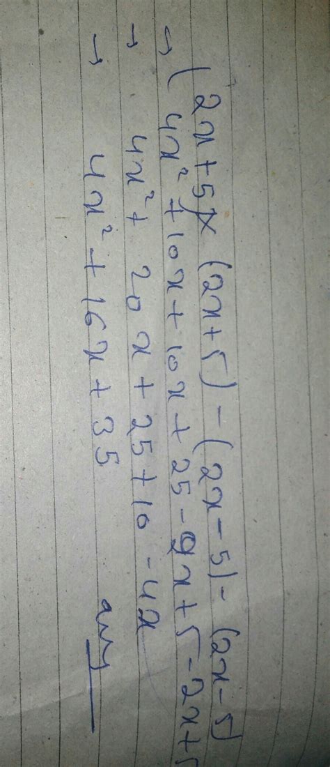 (2x+5)(2x+5)-(2x-5)-(2x-5) simplify - Brainly.in