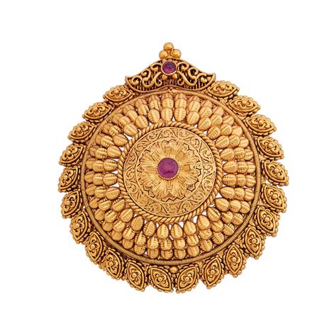 Kushal's Fashion Jewellery Ruby Gold Plated Ethnic Antique Hair Brooch ...