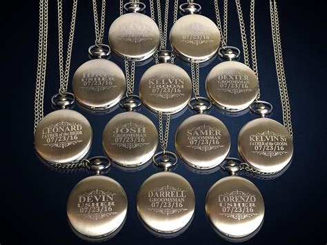 Buy Groomsmen Rose Gold pocket watches set of 14, Gift boxes included ...