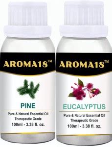 Aroma18 Pine Oil and Eucalyptus Essential Oil Combo Pack of 2 x 100 ml ...