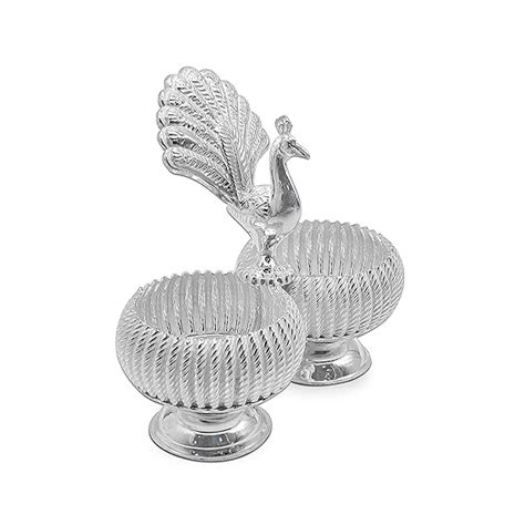 Buy MAA SILVER Pure Silver Haldi Kumkum Holder Dabbi BIS Hallmarked ...