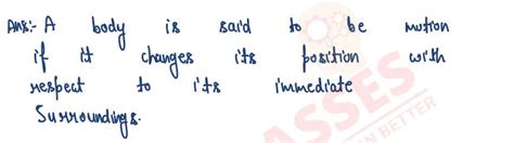 class9 ICSE Physics Selina Chapter Motion in One Dimension