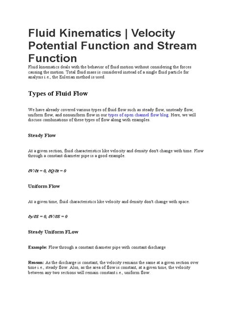 Image result for How to Use Stream Function in Fluids