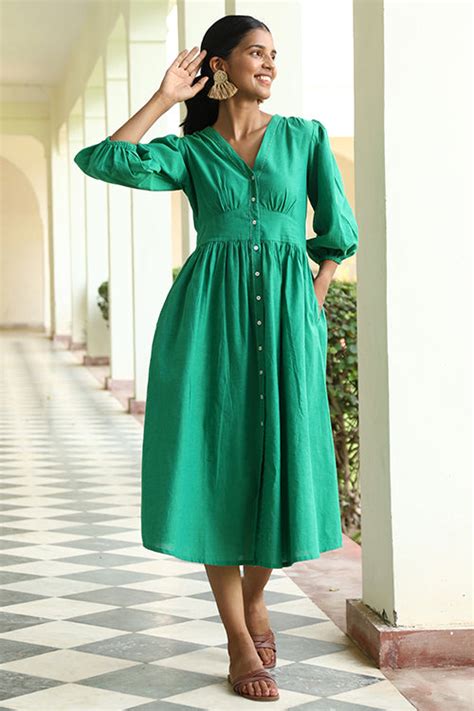 Okhai "Marine Time" Hand-Embroidered Beadwork Pure Cotton Dress ...