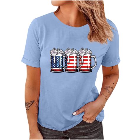 OAVQHLG3B 4th of July Clothes for Women American Flag Patriotic T ...