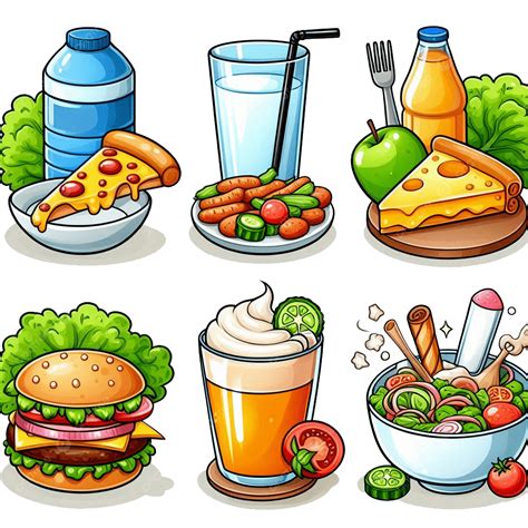 Food Groups Clip Art With Pizza, Food Clip Art, Food Groups Clipart PNG ...