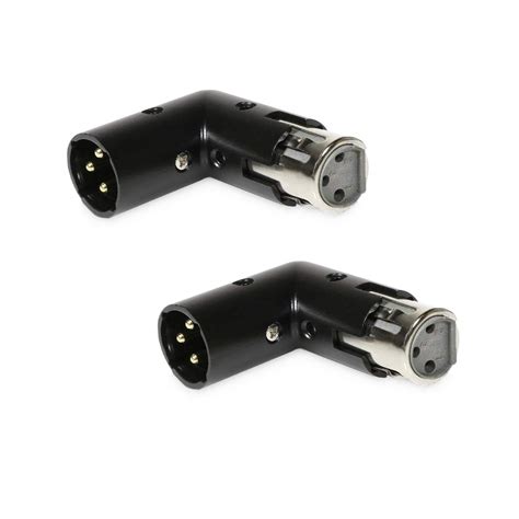 Pair of 3-PIN XLR Angle Adapter | Dual Male & Female, Durable Metal ...