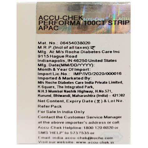 Accu-Chek Performa Test Strips, 100 Count Price, Uses, Side Effects ...