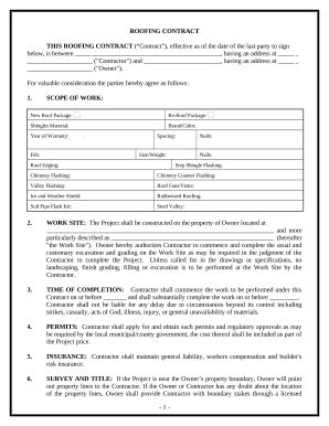 Roofing Contract - Blank Fillable Template | Fill Out, Print & Download ...