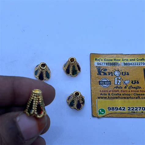 Gold design head cap for jewelry making 4pc in a pack – KnowHowArtCraft