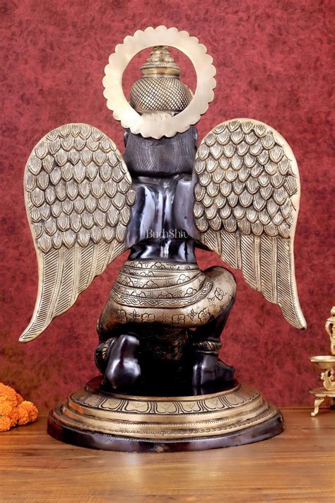Brass Garuda Sculpture - 28" Black & Gold Finish – Budhshiv.com