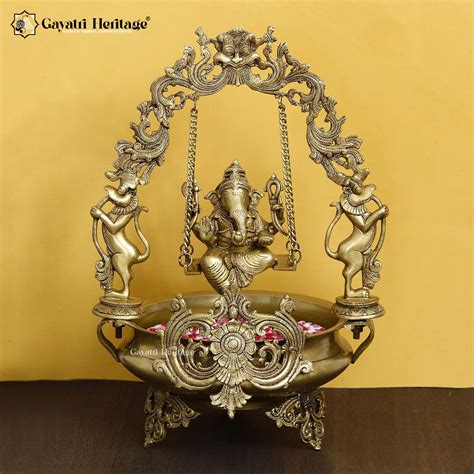 Brass Ganesh Urli – Sacred Ritual Decor for Blessings | Gayatri Herita ...
