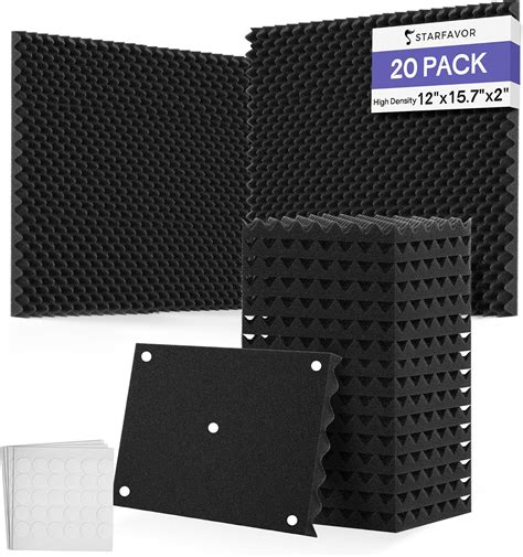 Amazon.com: 20 Pack Acoustic Foam Panels | 16" x 12" x 2" High Density ...