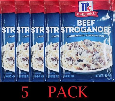 5x McCormick BEEF STROGANOFF Seasoning Mix Savory Spices 1.5 oz Packet ...