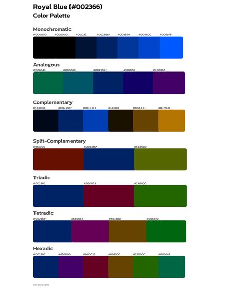 Royal Blue color palettes - colorxs.com