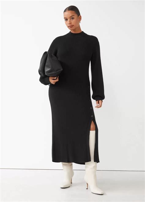 Black Knit Dress Outfit - OpalbyOpal