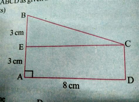 find the area of tapezium ABCDas given in the figure in which ADCE is a ...
