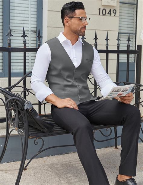 COOFANDY Men’s Suit Vests Business Casual Vest Lightweight Formal Dress ...