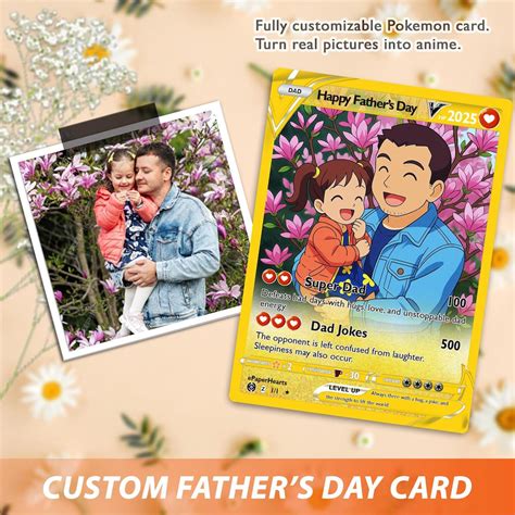 Father's Day Pokemon Card, Custom Pokemon Card, Gift for Dad, Father's ...