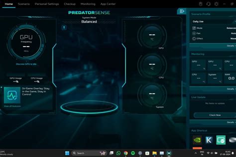 Image result for Predator Sense Blue Screen