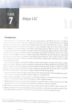 Mayu LLC PDF - Assignment - International Entrepreneurship Starting ...