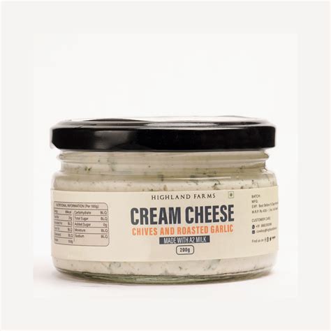 A2 Cream Cheese – Chives & Roasted Garlic | Highland Farms