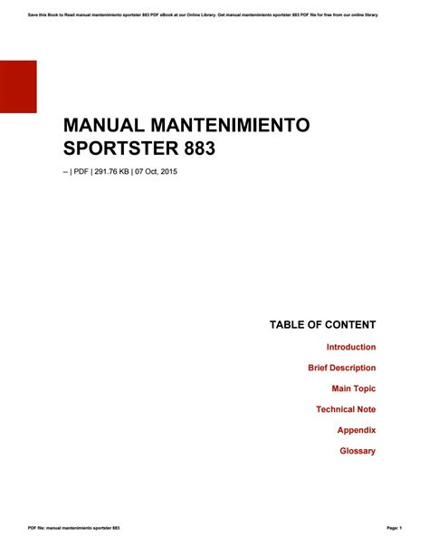 Manual mantenimiento sportster 883 by JessicaMorrison3746 - Issuu