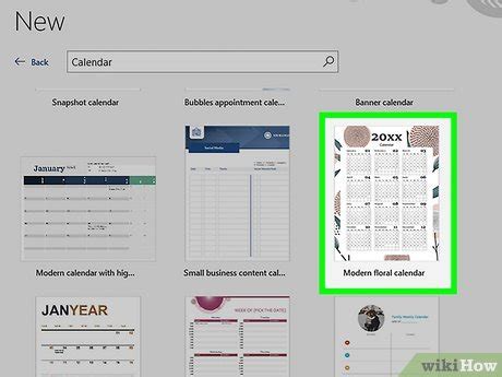 Creating a Calendar Word 的图像结果