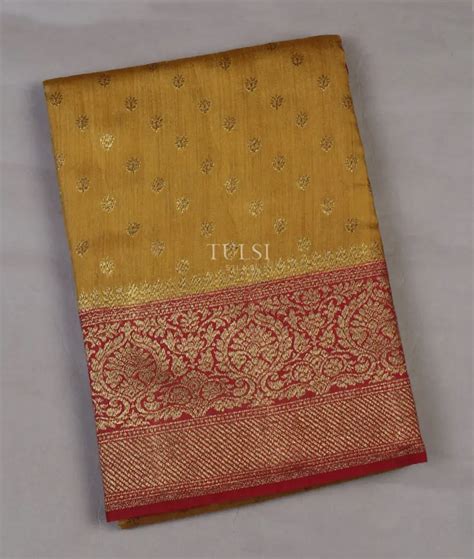 Buy Yellow Banaras Tussar Saree T654478