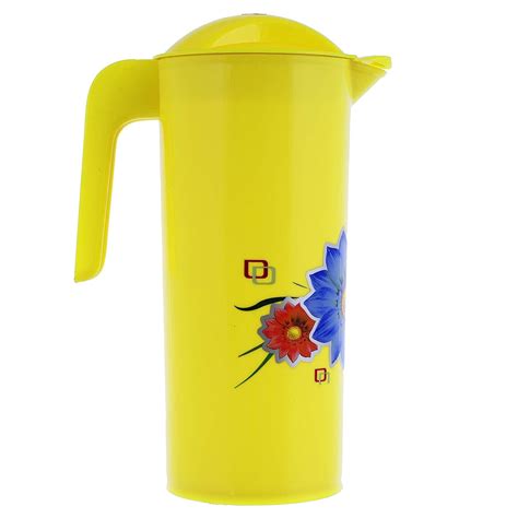 Buy Kuber Industries Flower Design Plastic Water Jug with Lid with ...