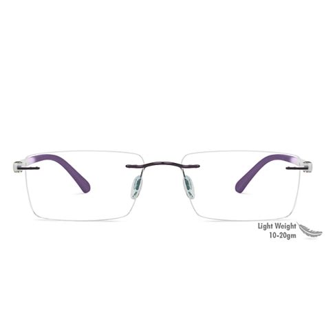 Shop online for Purple White Rimless Rectangle Bolt Air Fusion B-001 ...