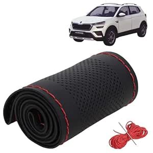 KINGSWAY® PU Leatherite Car Steering Cover Sewable Compatible with ...